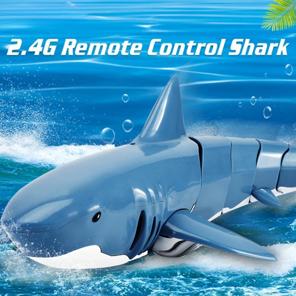 Educational Toys - ベストセラー 2.4Gリモコン操作リアルな電動サメ型ボート 水泳する魚が揺れる 新しいおもちゃ 誕生日プレゼント