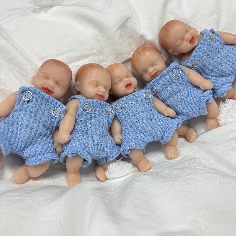 Reborn Baby Doll Silicone Realistic - 5個/セット 4インチ 手作り 高品質 リアルなシリコン製 睡眠ベイビー