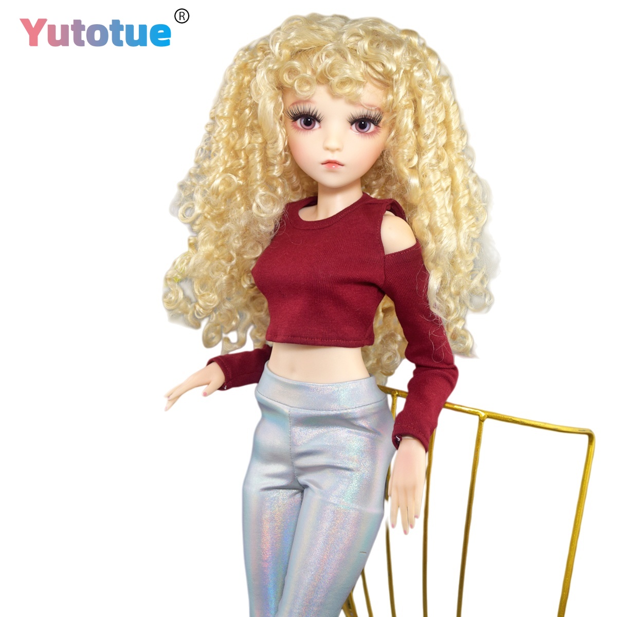 Bjd Doll 1 6 Full Set With Clothes - YUTOTUE 60 センチメートル高さの女の子人形ブロンドカーリーウィッグ服パンツ靴フルセット 1/3 スケール BJD