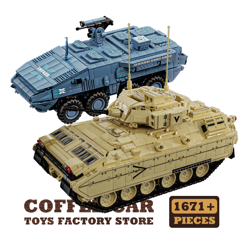 Lego Compatible Military Tank - メインタンクT-14 ビルディングブロック 兵士 装甲車 モデル ミリタリーパンツァーKF51