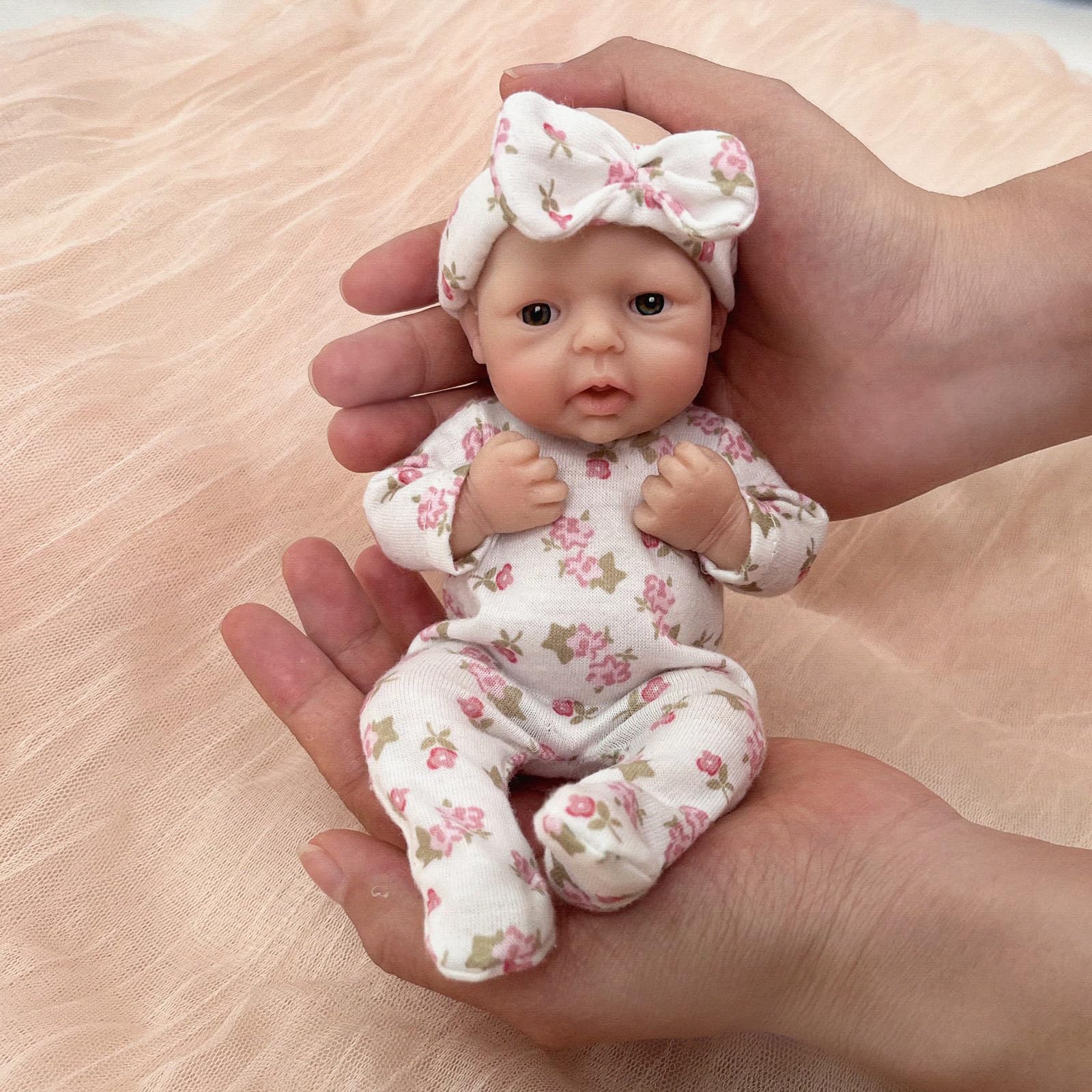 Reborn Baby Doll Silicone Realistic - Blrags リボーンベビードール 7 インチ女の子シリコーン人形ミニリアルなベビードールシリコーンフルボディハンドメイド