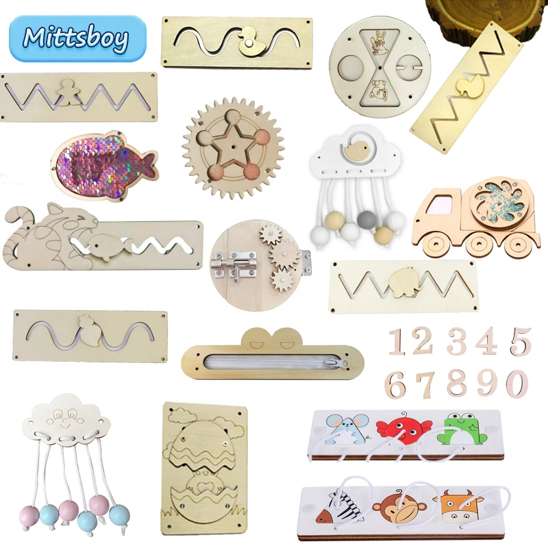 DIY ビジーボードモンテッソーリ知育玩具動物スライドジッパ - Montessori Wooden Busy Board Toddler のレビューと価格