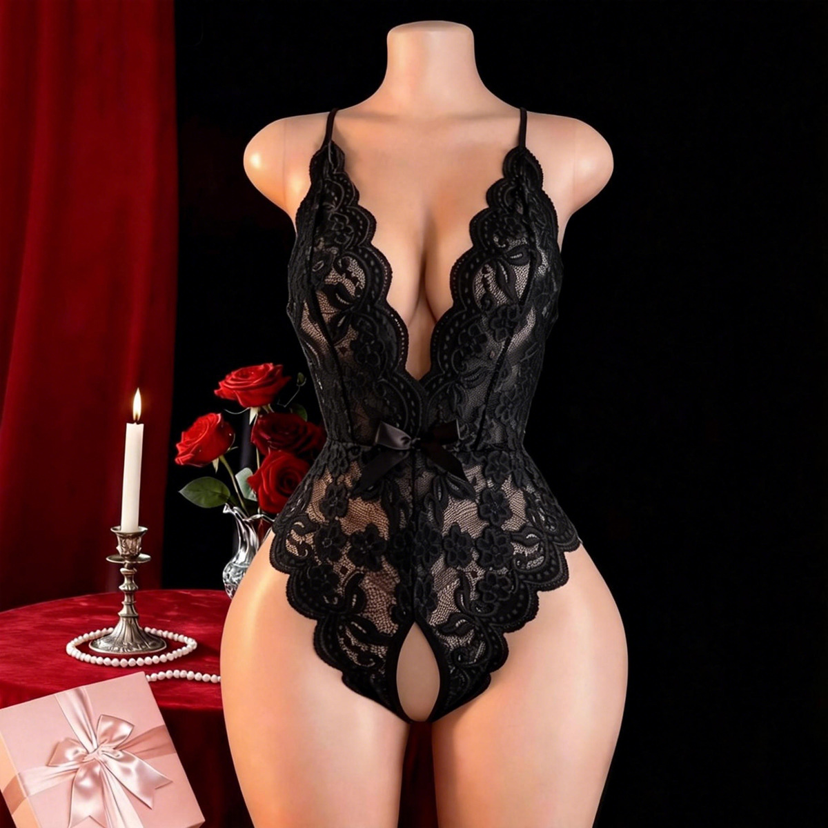 ホットクロッチレスセクシーランジェリー女性用エロティック下着 - Dolls のレビューと価格