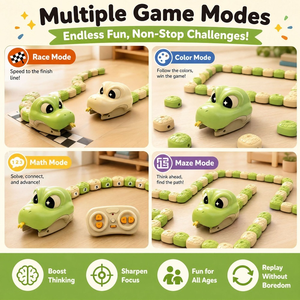リモコン操作のグリーディスネーク磁気アタッチメント玩具、2人 - Educational Toys のレビューと価格