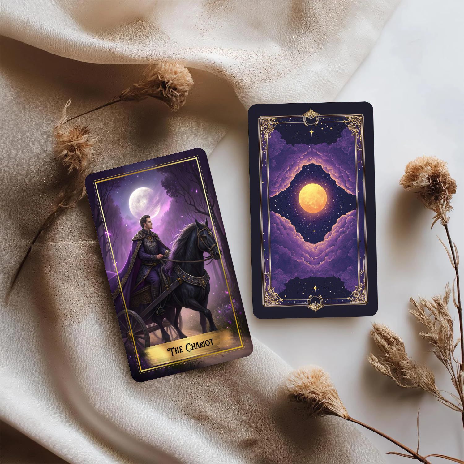 パープルムーンタロットカードデッキ ガイドブック付き、78枚 - Tarot Cards Deck With Guidebook のレビューと価格